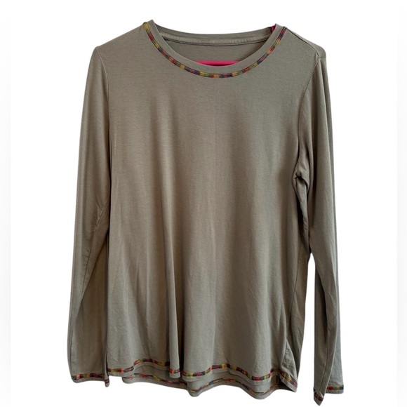 Laurie Felt 2 Pajama Long Sleeve Lightweight Gray and White Top Size XS - Picture 3 of 9